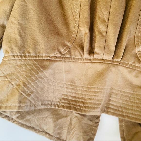 Rye women’s size small beige cotton textured cropped zip-up peplum jacket - Picture 14 of 16